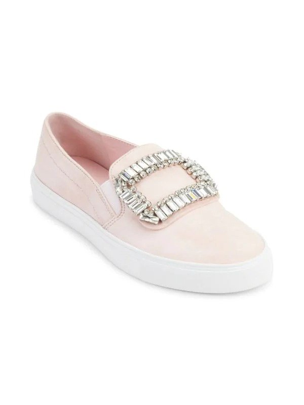 Ermine Embellished Leather Sneakers