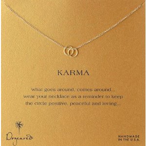 Dogeared "Karma" 系列925银镀金双环项链