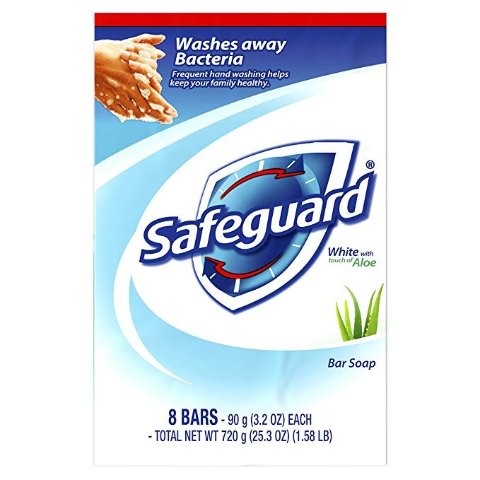 Deodorant Bar Soap, White With Touch of Aloe, 8 Bars Each (Pack of 6)