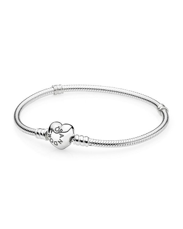 Moments Collection Sterling Silver Heart Clasp Bracelet