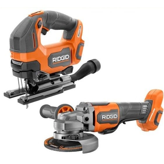 RIDGID 18V Cordless 2-Tool Combo Kit with Jig Saw and Grinder