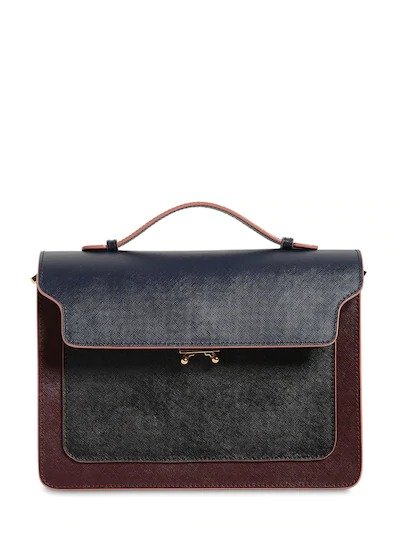 TRUNK SAFFIANO LEATHER TOP HANDLE BAG