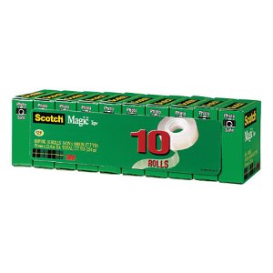 Scotch Magic™ 810 Invisible Tape, 3/4" x 1000", Pack Of 10 Rolls