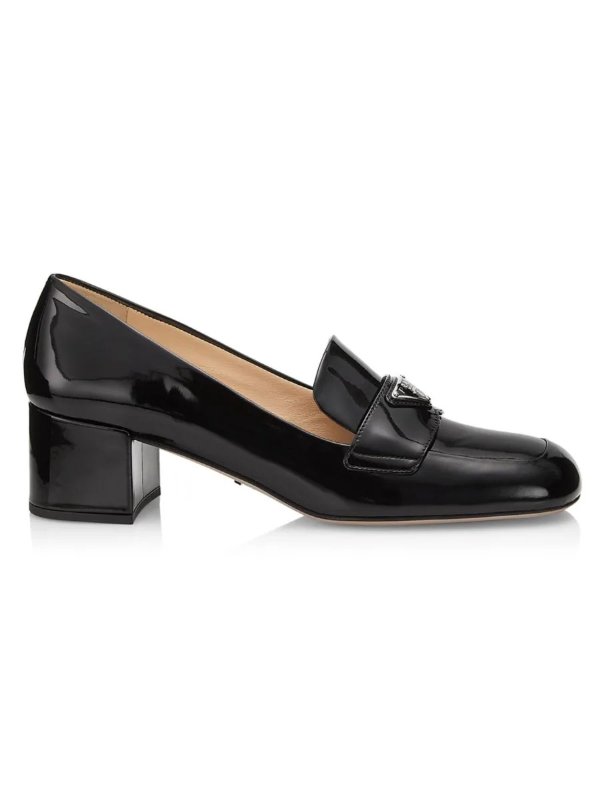 45MM Leather Heeled Loafers