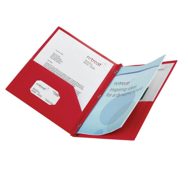 ® Brand 2-Pocket Poly Folder with Prongs, Letter Size, Red Item # 468581