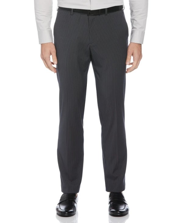 Slim Fit Pinstripe Flat Front Suit Pant