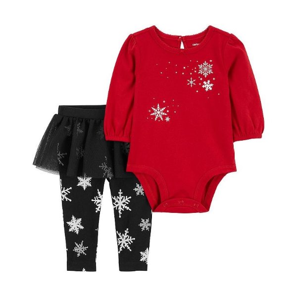 Baby Girl Carter's 2-Piece Snowflake Bodysuit and Tutu Pant Set