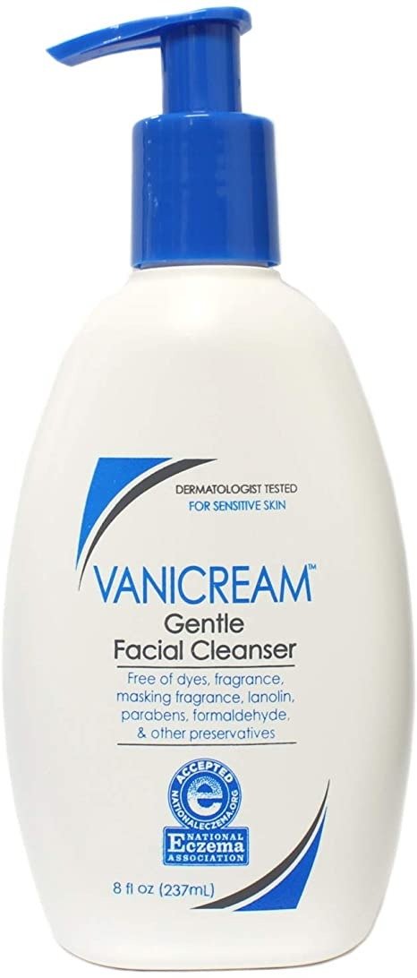 Gentle Facial Cleanser with Pump Dispenser | Fragrance, Gluten and Sulfate Free | For Sensitive Skin | 8 Fl Oz