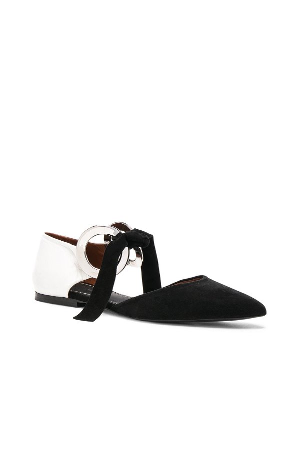 Suede Ankle Tie Flats