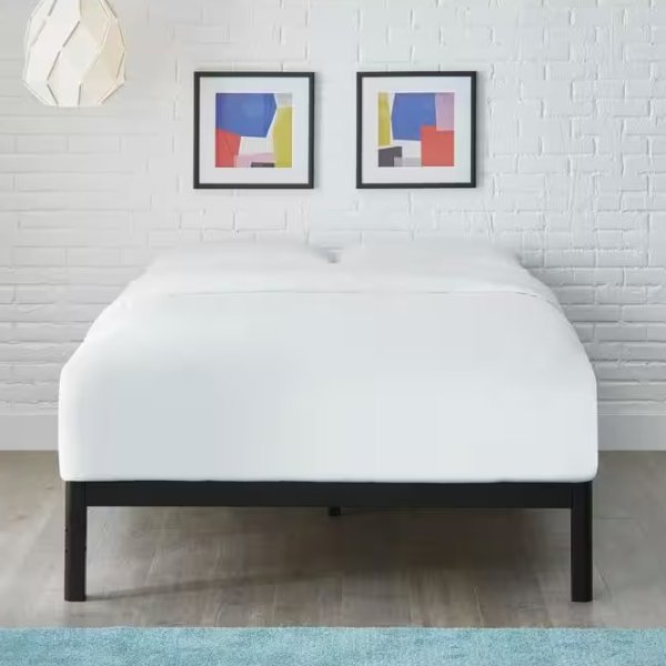 Black Metal Twin Bed Frame (39 in W. X 14 in H.)