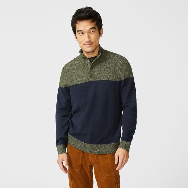 SUSTAINABLY CRAFTED COLORBLOCK SWEATER