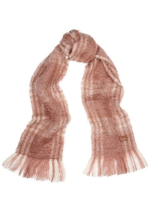 Bufanda Checks mohair-blend scarf