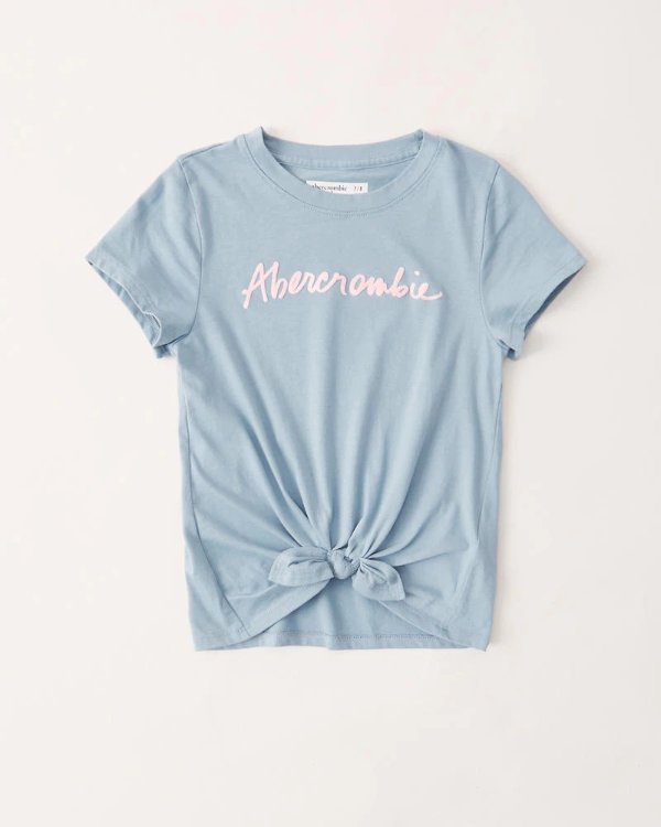 girls short-sleeve tie-front tee | girls sweatshirts & tees sale | Abercrombie.com
