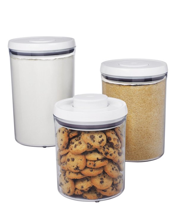 Food Storage Containers, 3 Piece Round Pop Canister Set