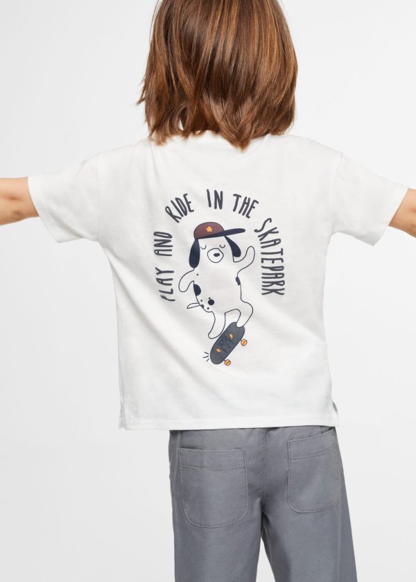 Printed t-shirt on the back - Girls | Mango Kids USA