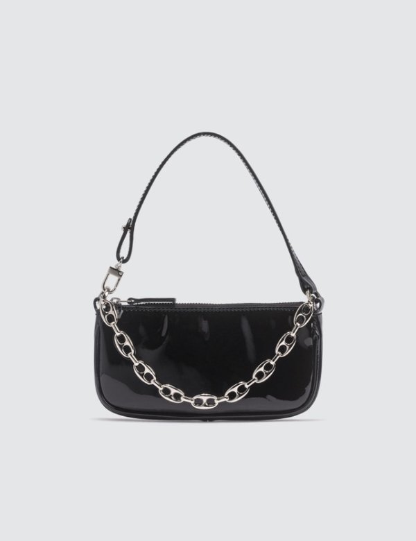 Mini Rachel Black Patent Leather Bag