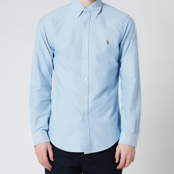 Men's Slim Fit Oxford Long Sleeve Shirt - BSR Blue