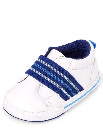 Baby Boys Striped Elastic Sneakers | The Children's Place - WHITE