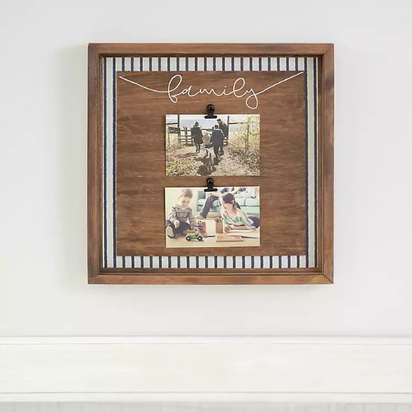 20% OFF* Navy Striped Family 2-Clip Photo Collage