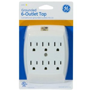 GE 54947 Grounded 6-Outlet Tap