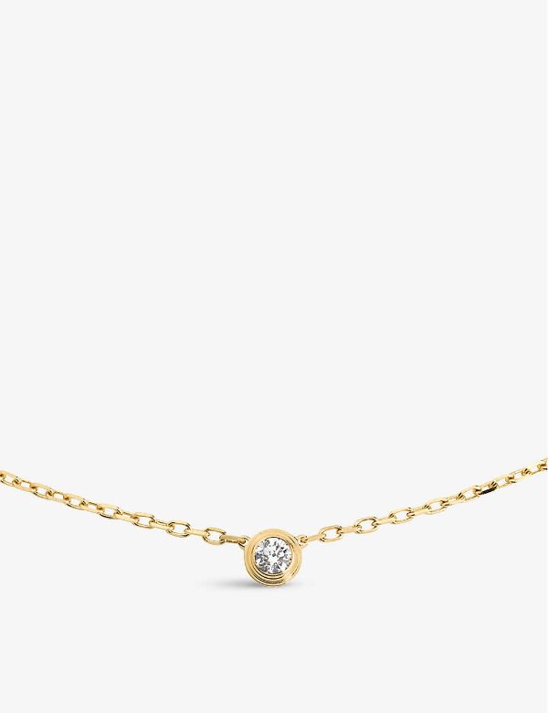Diamants Legers desmall 18ct yellow-gold and 0.09ct diamond necklace