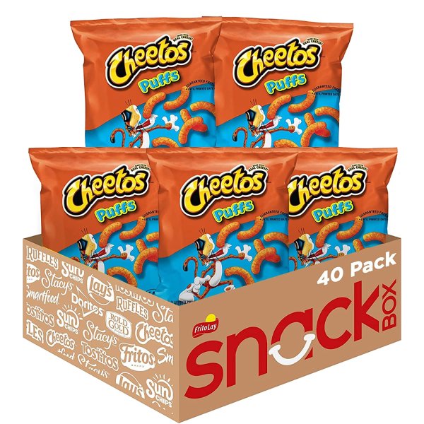 Cheetos Puffs Cheese Flavored Snacks, 0.875 Ounce (Pack of 40)