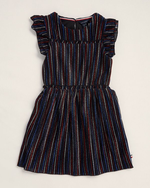 (Girls 7-16) Metallic Stripe Dress