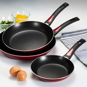 Tramontina Everyday 8", 10" and 12" Non-Stick Red Frying Pans