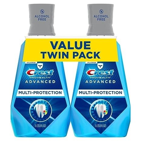 Pro-Health Advanced Mouthwash, Alcohol Free, Multi-Protection, Fresh Mint, 1 L (33.8 fl oz), Pack of 2