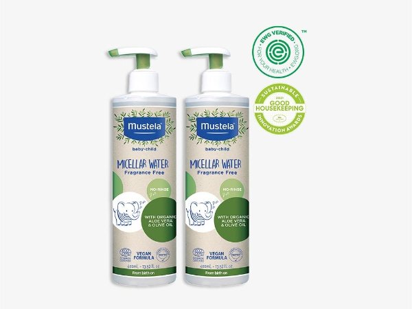 Certified Organic Micellar Water with Olive Oil and Aloe (2 Pack, 400ml)