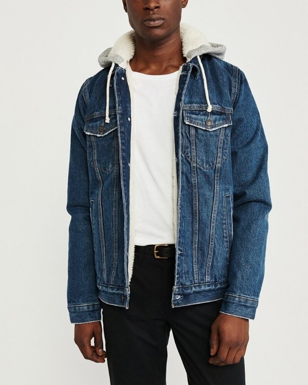 Mens Sherpa-Lined Trucker Jacket | Mens Clearance | Abercrombie.com