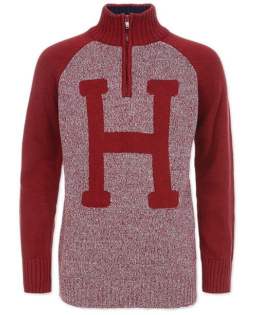Big Boys "H" Quarter-Zip Sweater