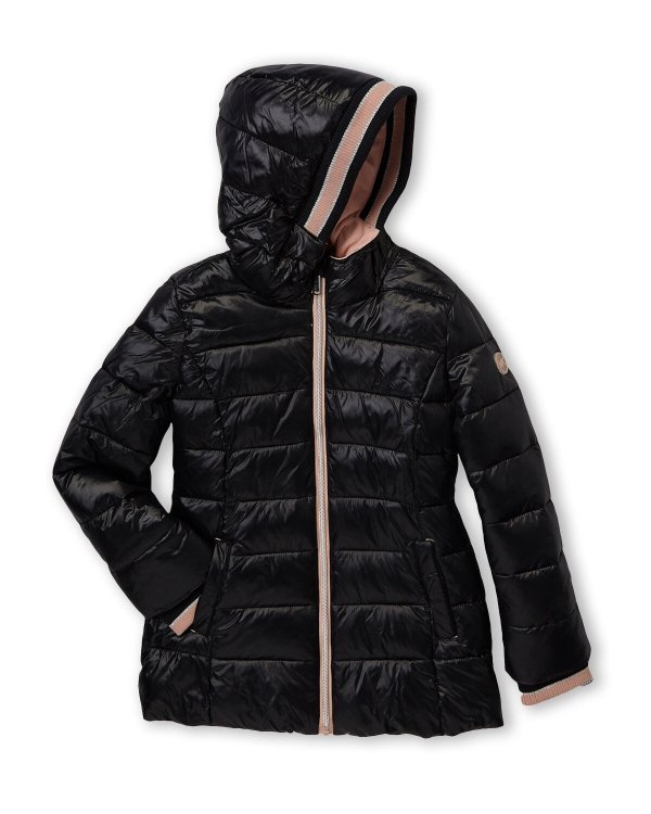 (Girls 7-16) Midweight Faux Fur-Lined Quilted Jacket