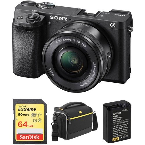 Alpha a6300 Mirrorless Digital Camera with 16-50mm Lens and Free Accessory Kit