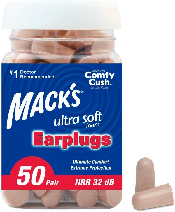 Ultra Soft Foam Earplugs, - 32dB Highest NRR, Comfortable Ear Plugs for Sleeping, Snoring, Travel, Concerts, Studying, Loud Noise, Work, 50 Pair