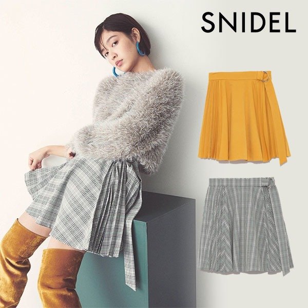 It is スナイデル SNIDEL mail order wool pleated skirt show bread show bread bottoms ska bread pleated skirt miniskirt plain fabric check high waist beige black gray mustard swfp184167 << targeted for a sale coupon >>