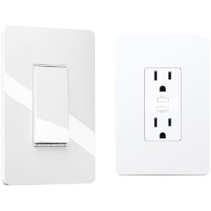 TP-Link Kasa Smart Wi-Fi In-Wall Power Outlet & Light Switch Kit