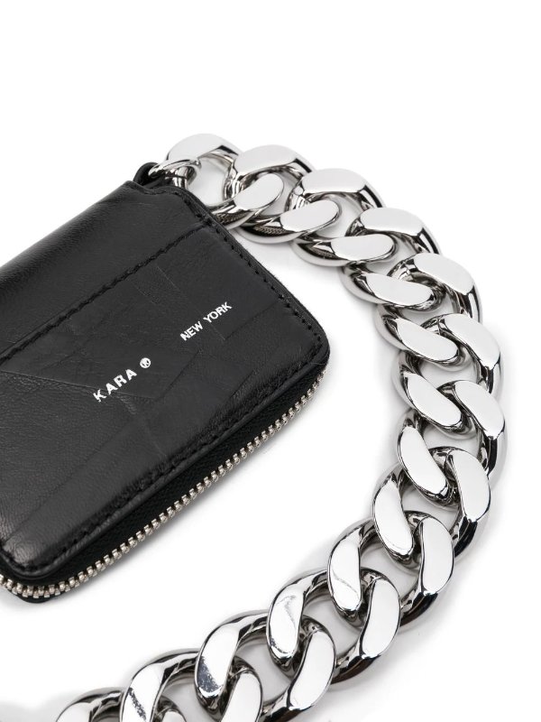 leather cardholder on chain