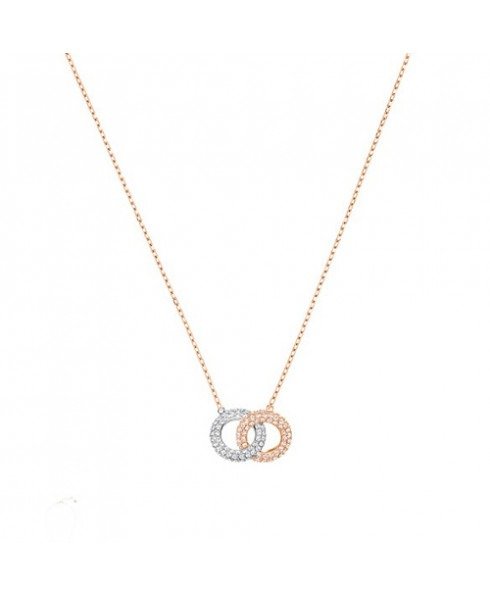 Stone Double Necklace, Multi-Coloured, Rose Gold Plating