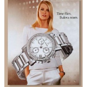Bulova Diamond Chronograph Ladies Watch 96R19