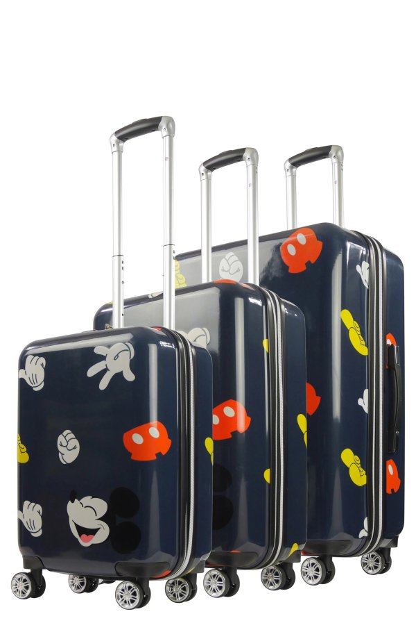 Mickey Mouse 3-Piece Hardside ABS Rolling Suitcase Set