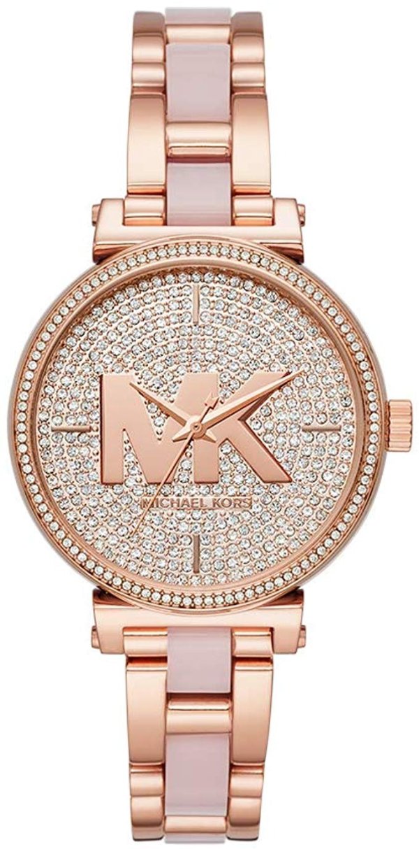 Women's Sofie Quartz Watch with Stainless-Steel-Plated Strap, Rose Gold, 14 (Model: MK4336)