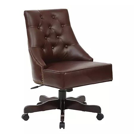 OSP Home Furnishings Rebecca Tufted Back Office Chair in Bonded Leather with Nailhead Accents Assorted Colors - Sam's Club