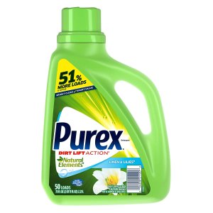 Purex Liquid Natural Elements Laundry Detergent, Linen & Lilies, 75 oz