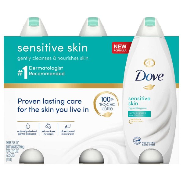 Sensitive Skin Body Wash 24 oz, 3-pack