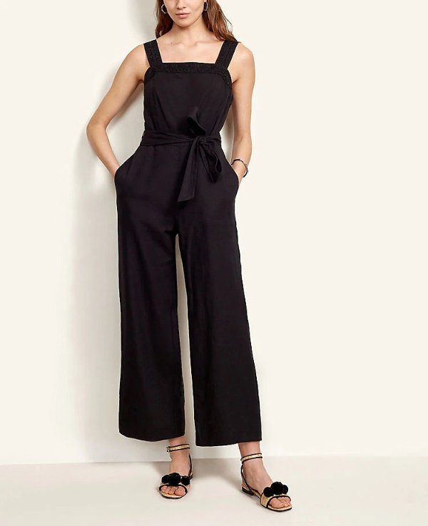 Tall Stitched Belted Jumpsuit | Ann Taylor