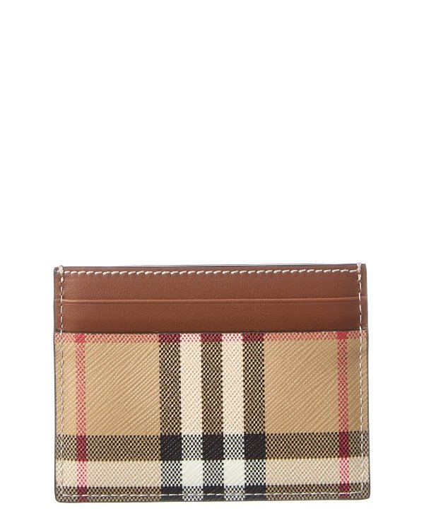 Vintage Check E-Canvas & Leather Card Holder
