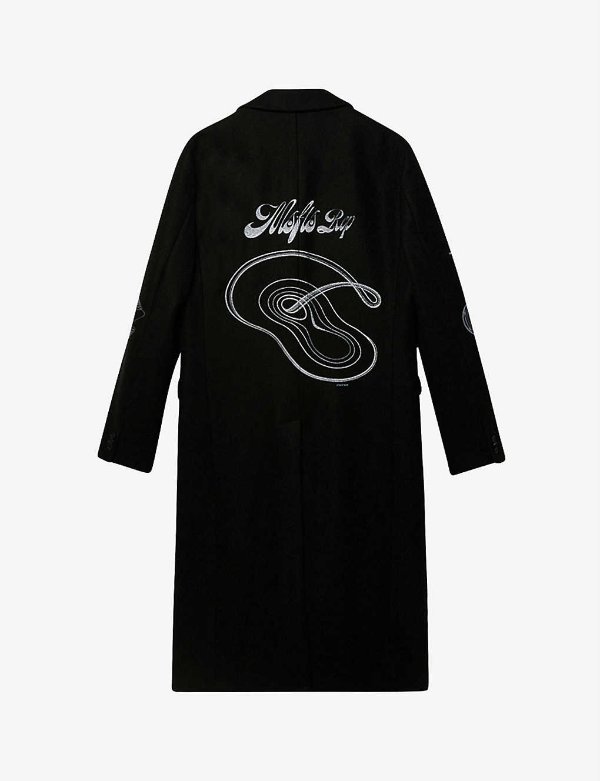 Astrosquig logo-embroidered woven coat
