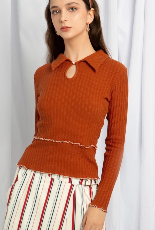 Sonya Cotton Knit - Rust