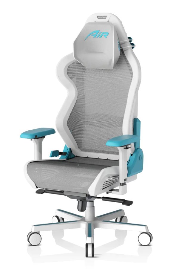Air Mesh Gaming Chair Modular Office Chair - White & Cyan